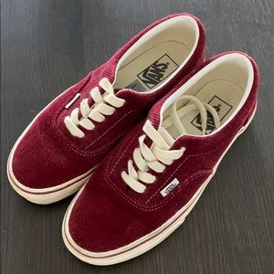 Maroon corduroy vans